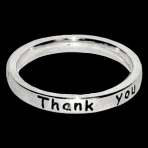 "Thank you for all you've done" Sterling Silver Ring Size 7. NWOT
